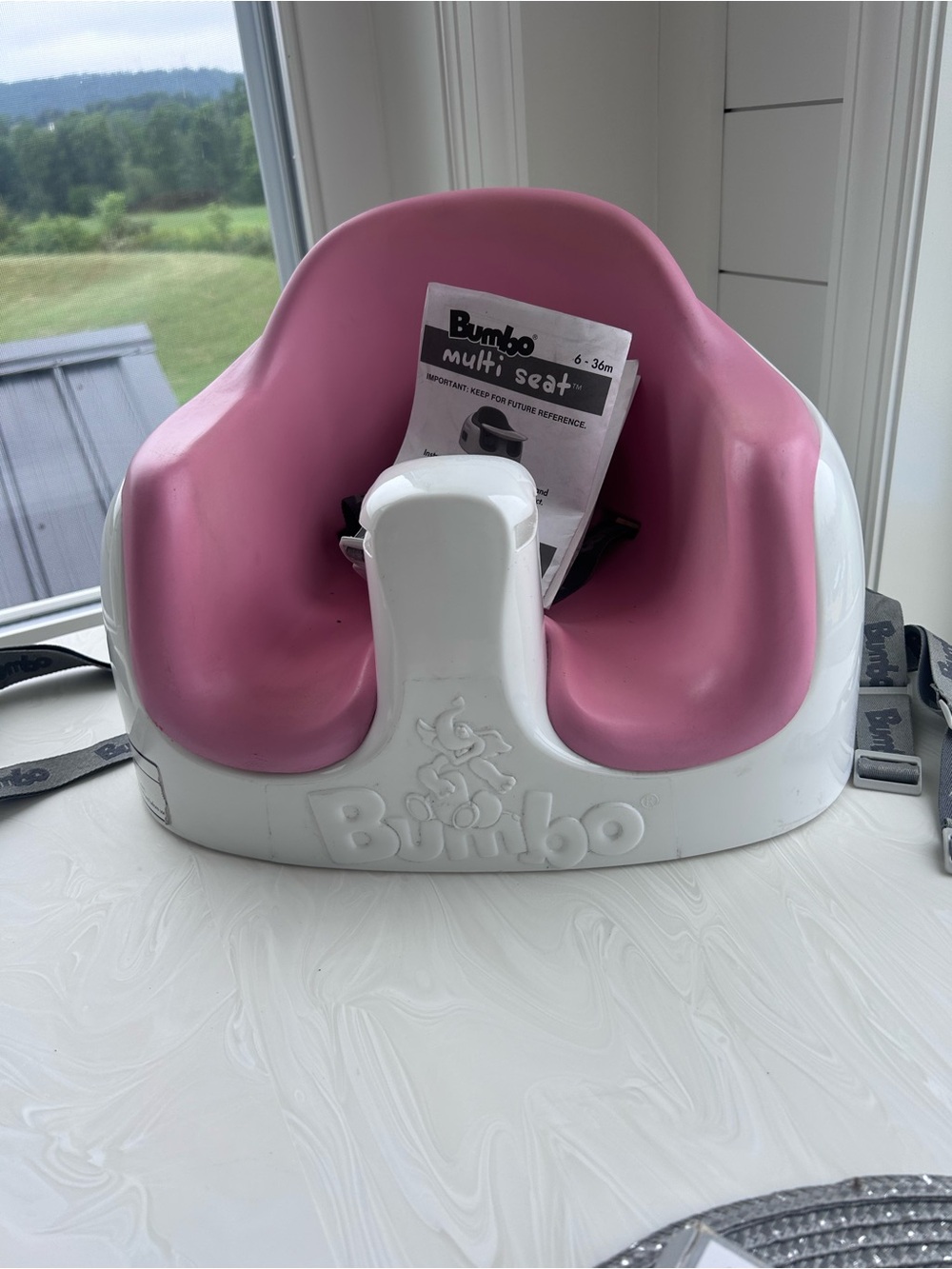 Bumbo Baby & Toddler Multi-Seat 3-in-1 Booster Seat/High Chair, Cradle Pink NWT